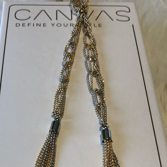 Braided Loop Chain Necklace 2-Tone NWT - Picture 4 of 10